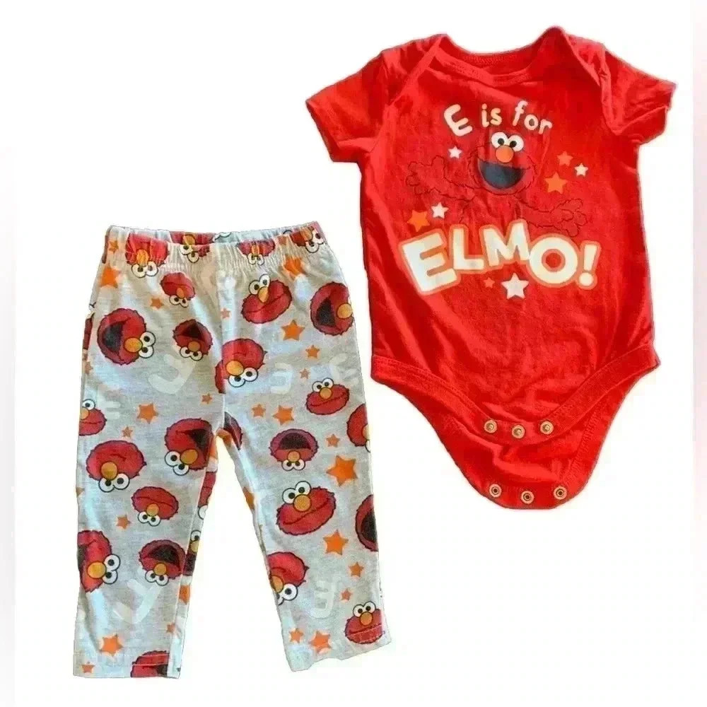 Sesame Street ELMO‎ Boys Newborn 3-Piece Set, 0-3M Pants, Shirt